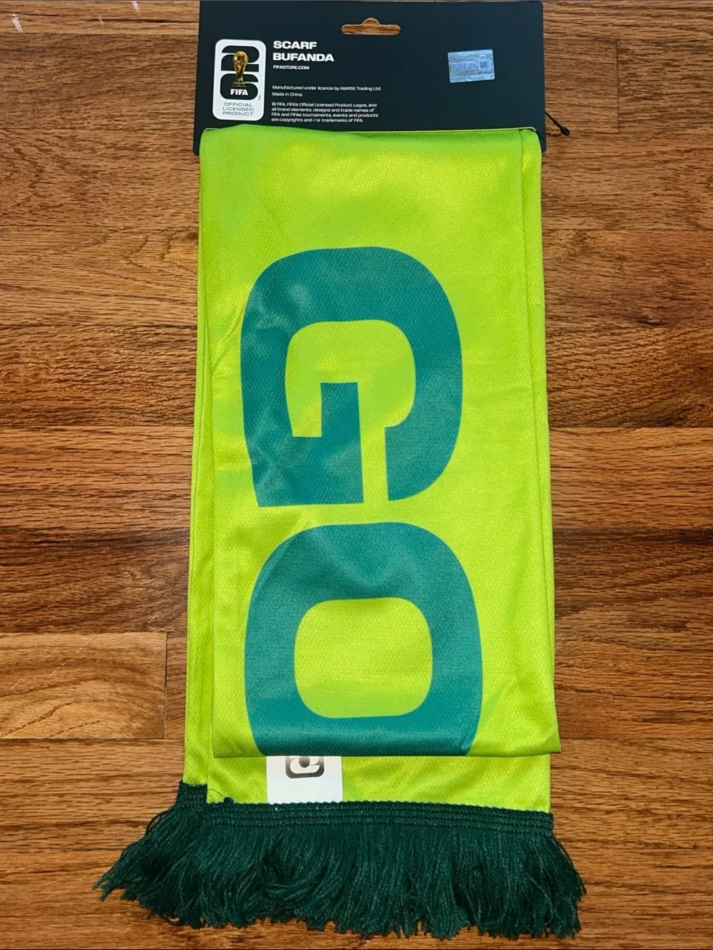 Fifa Goal Mexico Collectible Neon Green Goal Scarf Bufanda - Official Licensed